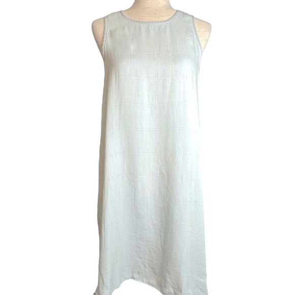 Chelsea & Theodore Tencel Swing Dress Windowpane Plaid Sleeveless NWT Large - Picture 3 of 8